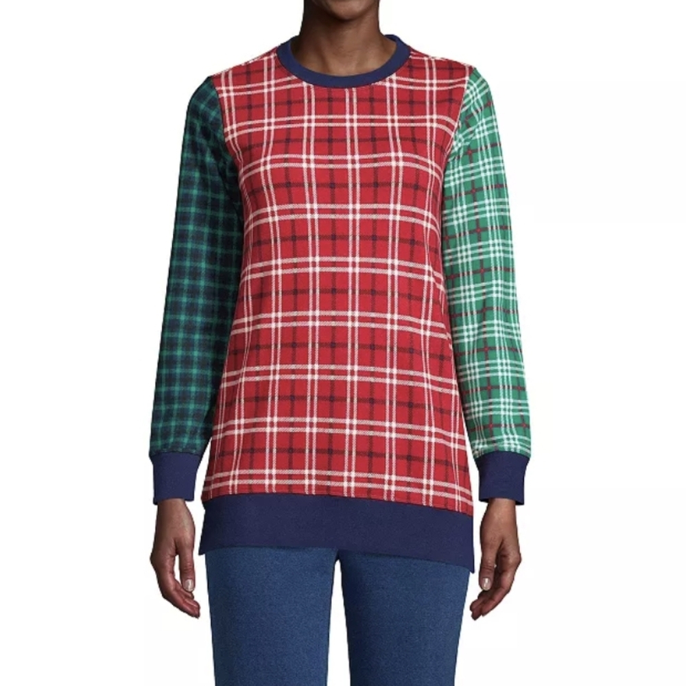 Lands' End Navy and Red Sweatshirt
